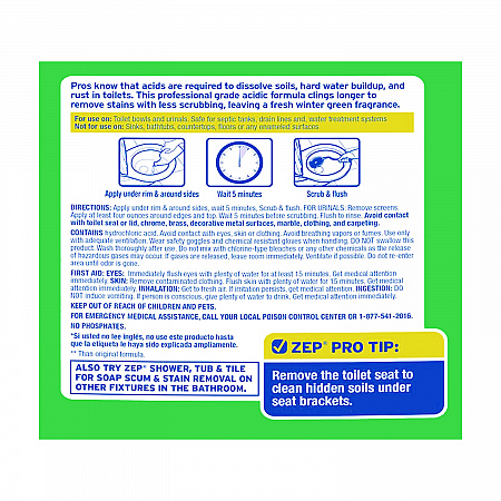 Acidic Toilet Bowl Cleaner, Mint Scent, 32 oz Bottle (ZUATBC32EA)