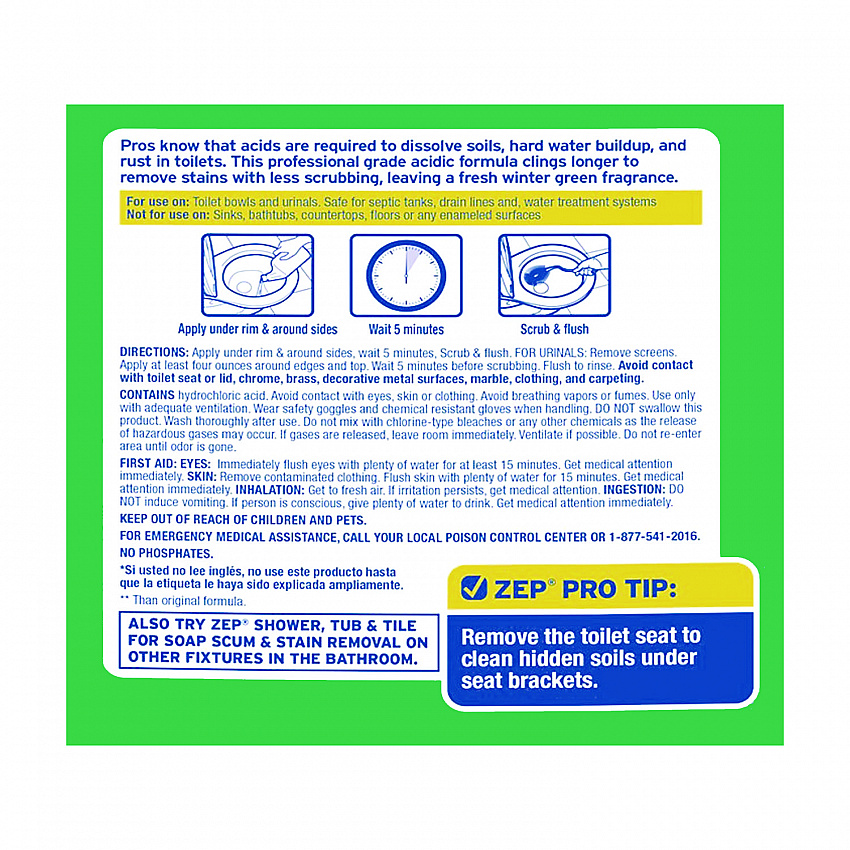 Acidic Toilet Bowl Cleaner, Mint Scent, 32 oz Bottle, 12/Carton (ZUATBC32)