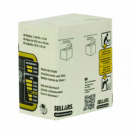 Z400 Quarterfold Wipers, 1-Ply, 11.87 x 13, White, 12/Carton (5010001)