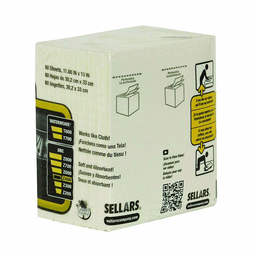 Z400 Quarterfold Wipers, 1-Ply, 11.87 x 13, White, 12/Carton (5010001)
