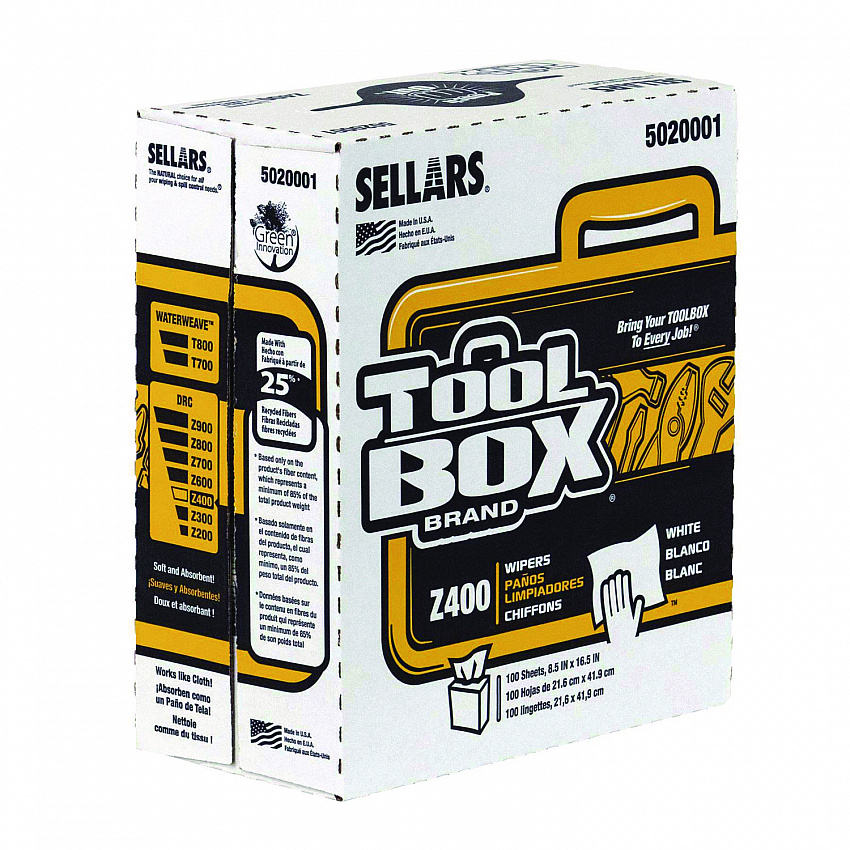 Z400 Interfold Pop-Up Wipers, 1-Ply, 8.5 x 16.5, White, 8/Carton (5020001)