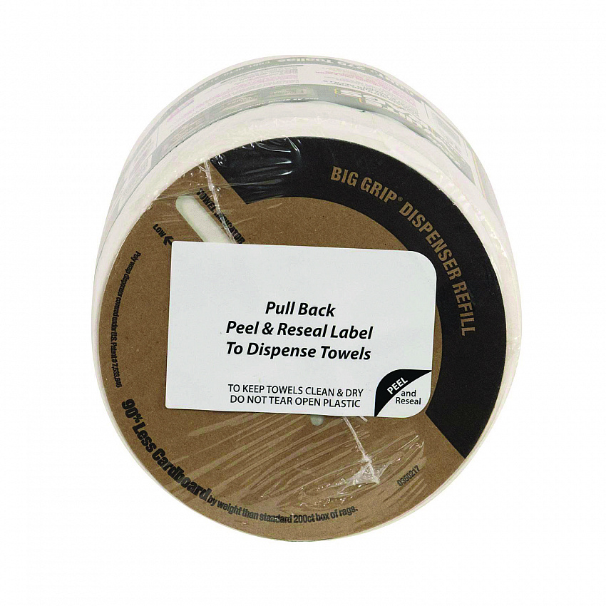 Z300 Wipers Big Grip Refill, 1-Ply, 10 x 12, White, 6/Carton (20421)