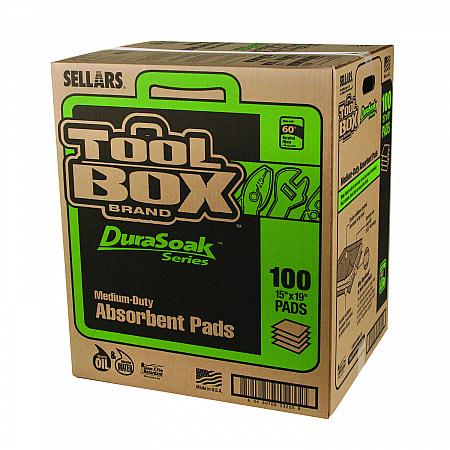 DuraSoak Universal Sorbents Medium Duty Pad, 0.26 gal, 15 x 19, 100/Carton (23200)