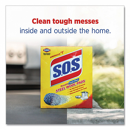 Steel Wool Soap Pads, Steel, 4/Box, 24 Boxes/Carton (98041)