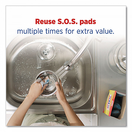 Steel Wool Soap Pads, Steel, 4/Box, 24 Boxes/Carton (98041)