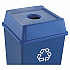 Untouchable Bottle and Can Recycling Top, Round Opening,  20.13w x 20.13d x 6.25h, Blue (2791BLU)