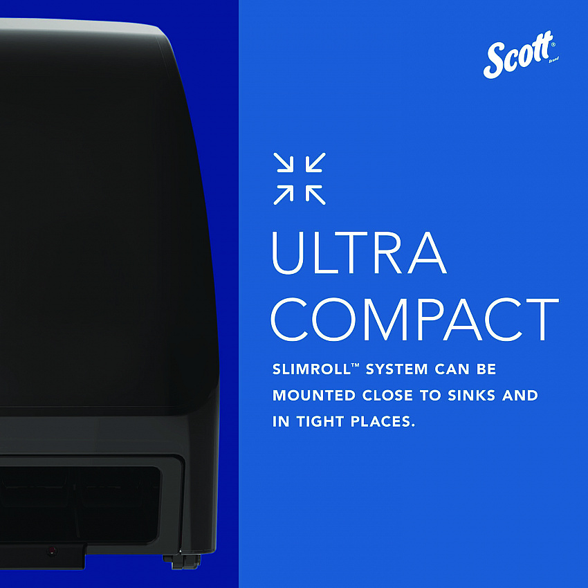 Slimroll Electronic Towel Dispenser, 12.35 x 7.25 x 11.8, Black (47196)