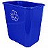 Soft-Sided Recycle Logo Plastic Wastebasket, 28 qt, Polyethylene, Blue (7702BLUR)