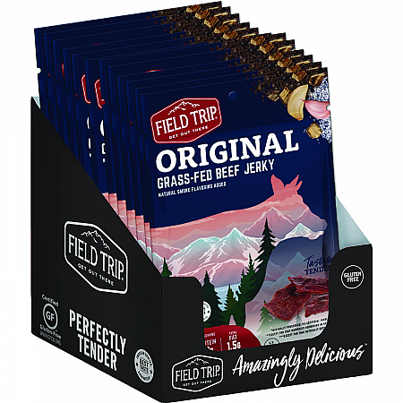Beef Jerky, Original, 1 oz Bag, 12 Bags/Carton (FLD00503)