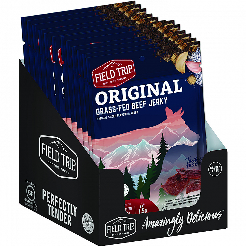 Beef Jerky, Original, 1 oz Bag, 12 Bags/Carton (FLD00503)