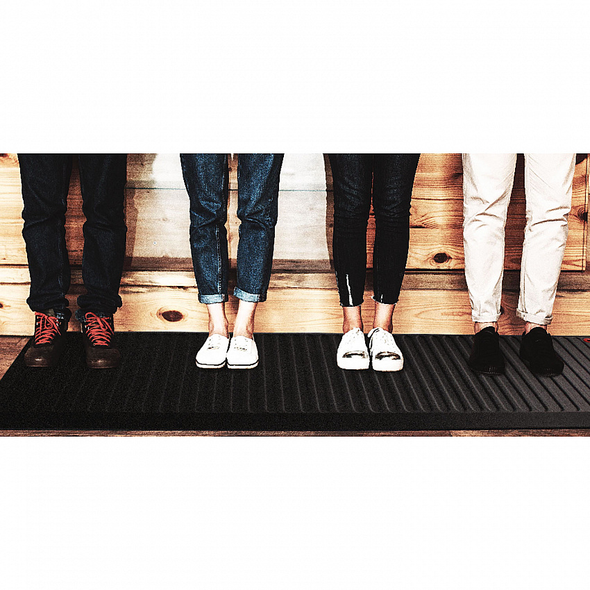 AFS-TEX 6000X Anti-Fatigue Mat, Rectangular, Midnight Black Ribbed Surface, 23" x 67" (FCA2367XVBK)