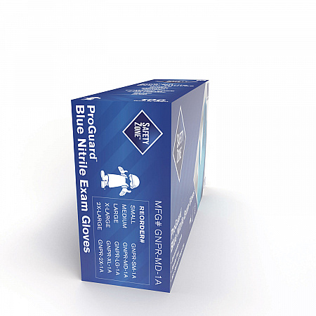 ProGuard Nitrile Gloves, Powder-Free, Medium, 3 mil (Palm), 3.5 mil (Fingers), Blue, 100/Box, 10 Boxes/Carton (GNPRMD1A)