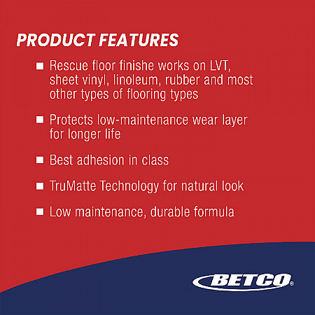 Rescue TruMatte Floor Finish, 1 gal Bottle, 4/Carton (16820400)