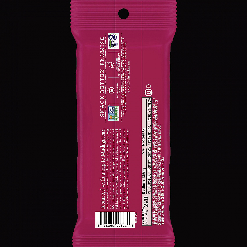 Pomegranate Vanilla Glazed Mix Cashews, 1.5 oz Bag, 18/Carton (00328)