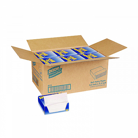 Dispens-A-Wax Waxed Deli Patty Paper, 5.5 x 5.5, 1,000/Box, 24 Boxes/Carton (512)