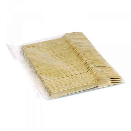 Bamboo Cutlery, Mediumweight Fork, Paper, Light Golden, 100/Pack, 10 Packs/Carton (ANFBAM)