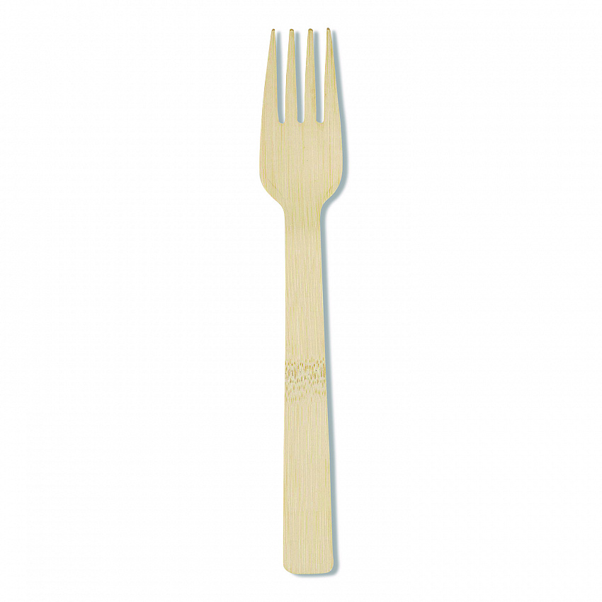 Bamboo Cutlery, Mediumweight Fork, Paper, Light Golden, 100/Pack, 10 Packs/Carton (ANFBAM)