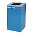 29 Gallon Trash/Recycling Cans, Steel, Blue Recycling Can with Square Lid, Black Trash Can with Square Lid (4450BLKKIT1)