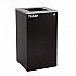29 Gallon Trash/Recycling Cans, Steel, Blue Mixed Recycling Can with Square Lid, Black Trash Can with Square Lid (4450BLKKIT2)