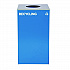 29 Gallon Trash/Recycling Cans, Steel, Blue Recycling with Circle Lid, Black Trash Can with Square Lid (4450BLKKIT6)