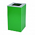 29 Gallon Trash/Recycling Cans, Steel, Green Recycling Can with Square Lid, Black Trash Can with Square Lid (4450BLKKIT8)