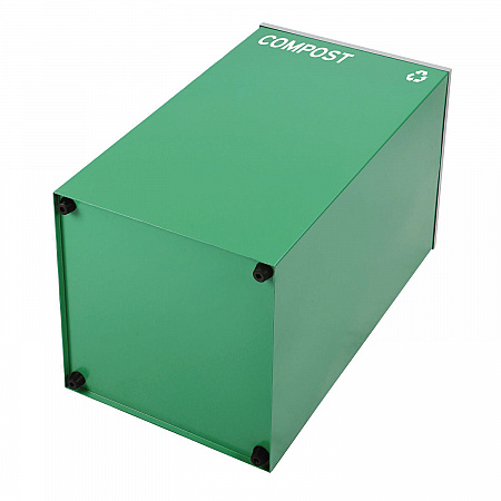 29 Gallon Trash/Recycling Cans, Steel, Green Compost Can with Square Lid, Black Trash Can with Square Lid (4450BLKKIT9)