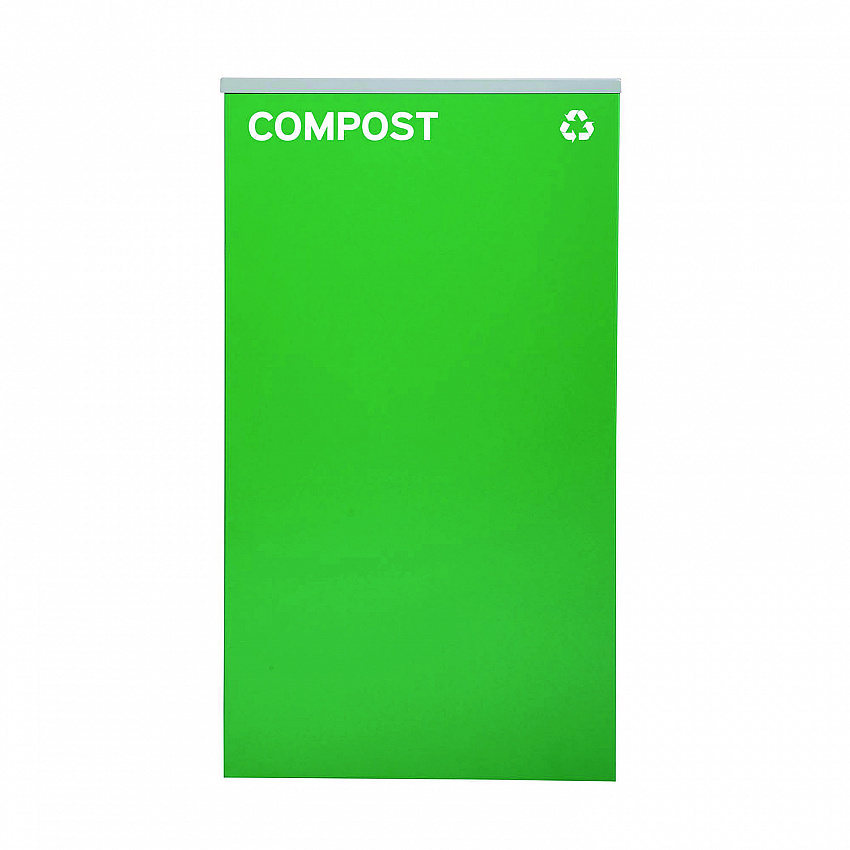 29 Gallon Trash/Recycling Cans, Steel, Green Compost Can with Square Lid, Black Trash Can with Square Lid (4450BLKKIT9)