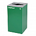 29 Gallon Trash/Recycling Cans, Steel, Green Compost Can with Mixed Lid, Black Trash Can with Square Lid (4450BLKKIT13)