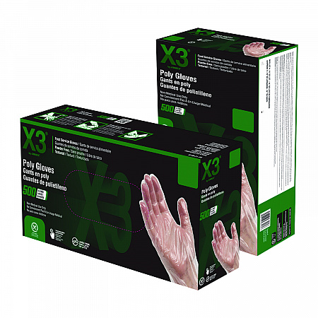 Polyethylene Food Safe Industrial Gloves, Powder-Free, Large, Clear, 500/Box (PGLOVEL500)