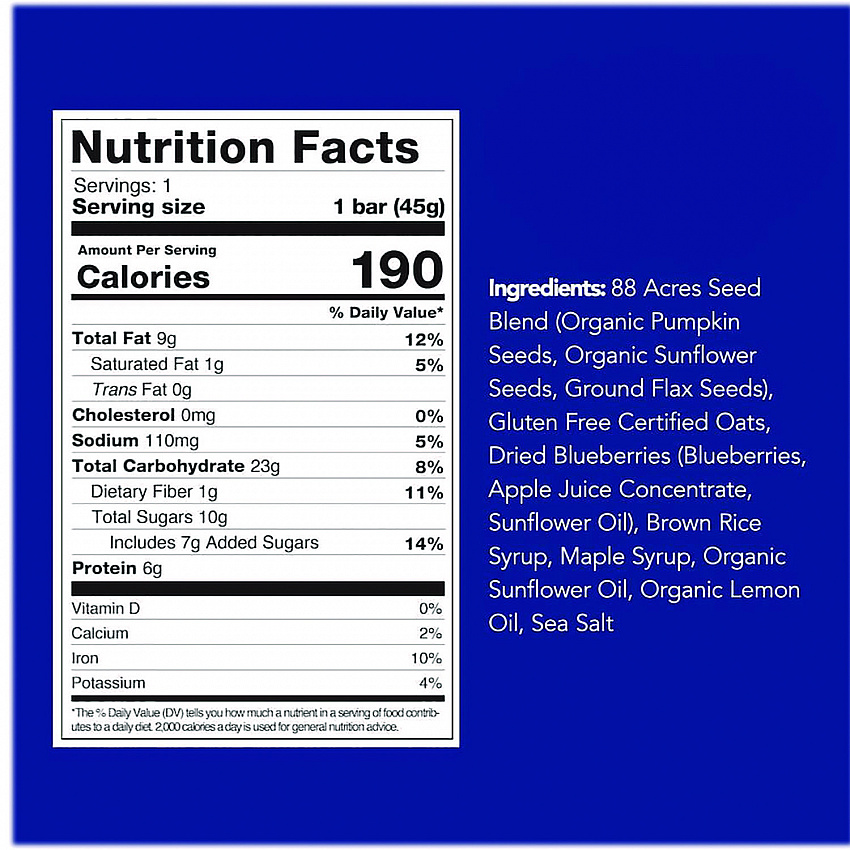 Warm 'N Chewey Gluten-Free Blueberry/Lemon Seed and Oat Bar, 1.6 oz Bar, 9/Box (ACY00592)