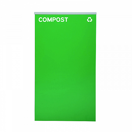 29 Gallon Trash/Recycling Cans, Steel, Blue Cans/Bottles Recycling Can w/Mixed Lid, Green Compost and Black Trash w/Sq Lid (4450BLKKIT20)
