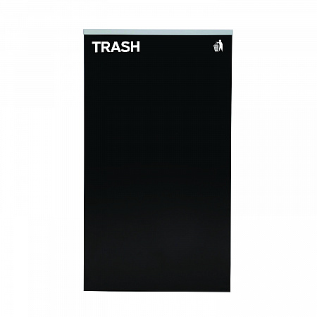 29 Gallon Trash/Recycling Cans, Steel, Blue Cans/Bottles Recycling Can w/Mixed Lid, Green Compost and Black Trash w/Sq Lid (4450BLKKIT20)