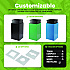 29 Gallon Trash/Recycling Cans, Steel, Green Trash Can with Square Lid (4450KITGRNST)