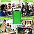 29 Gallon Trash/Recycling Cans, Steel, Green Trash Can with Square Lid (4450KITGRNST)