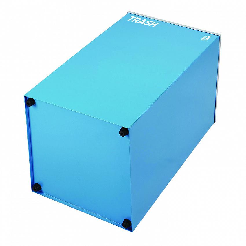 29 Gallon Trash/Recycling Cans, Steel, Blue Trash Can with Square Lid (4450KITBLUST)