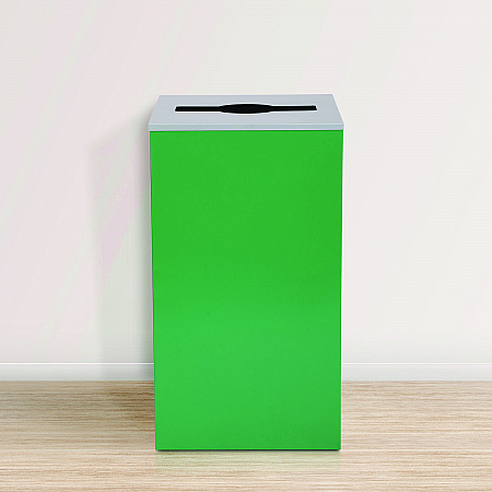 29 Gallon Trash/Recycling Cans, Steel, Green Can with Mixed Lid (4450KITGRNM)