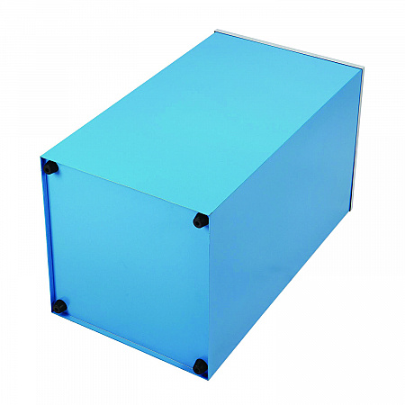 29 Gallon Trash/Recycling Cans, Steel, Blue Can with Square Lid (4450KITBLUS)