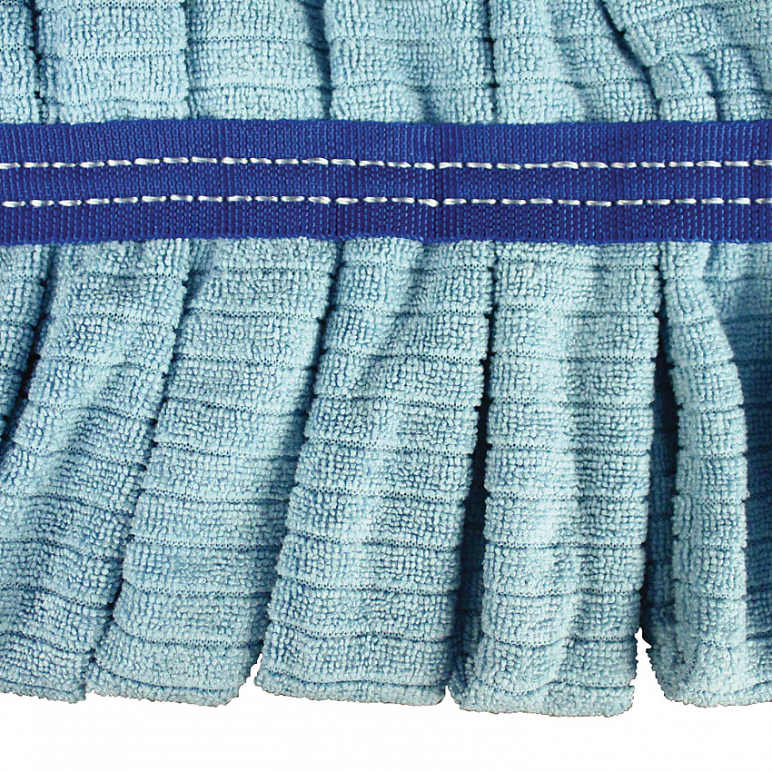 Microfiber Tube Wet Mops, Large, 5" Headband, Blue, 12/Carton (LF0003)
