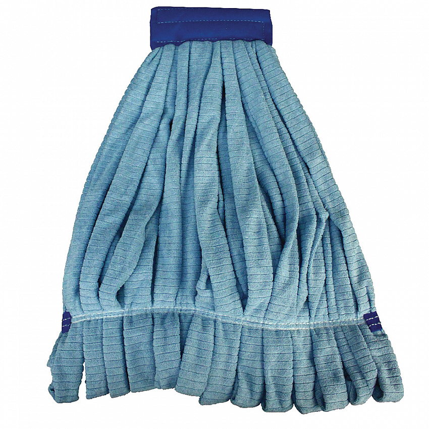 Microfiber Tube Wet Mops, Large, 5" Headband, Blue, 12/Carton (LF0003)