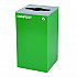 29 Gallon Trash/Recycling Cans, Steel, Blue Mixed Recycling and Black Trash Cans w/Square Lids, Green Compost Can w/Mixed Lid (4450BLKKIT24)