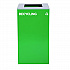 29 Gallon Trash/Recycling Cans, Steel, Blue Recycling Can w/Mixed Lid, Green Recycling Can and Black Trash Can with Sq Lid (4450BLKKIT26)