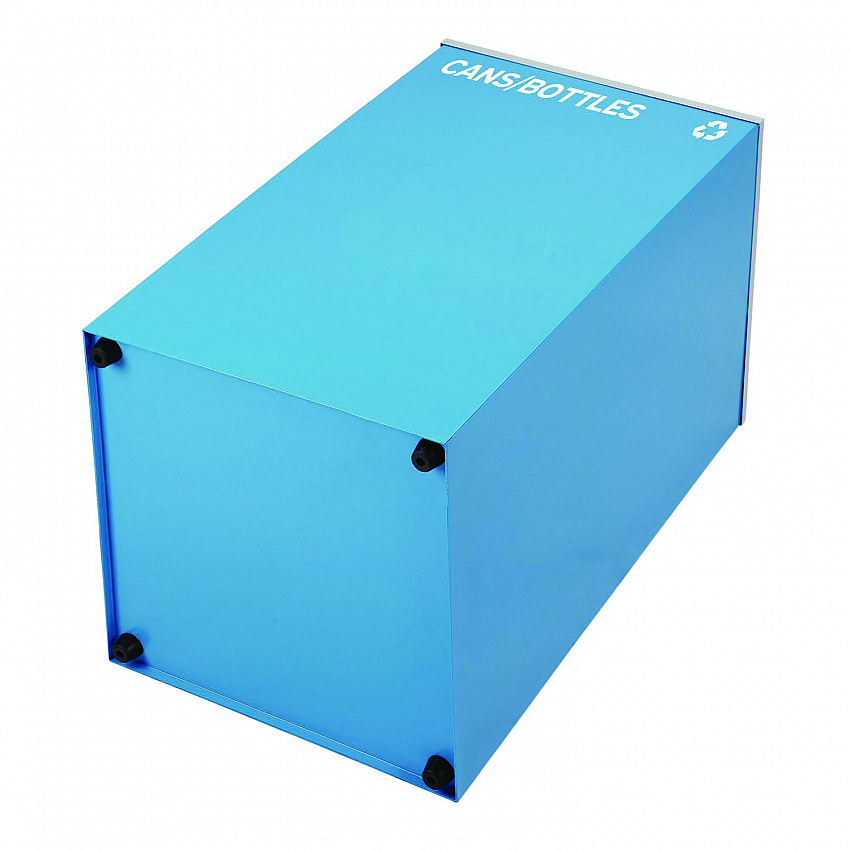 29 Gallon Trash/Recycling Cans, Steel, Blue Cans/Bottles Recycling and Green Compost Can w/Mixed Lid, Black Trash Can Sq Lid (4450BLKKIT29)