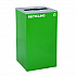 29 Gallon Trash/Recycling Cans, Steel, Blue Recycling Can w/Circle Lid, Green Recycling w/Mixed Lid, Black Trash w/Square Lid (4450BLKKIT39)