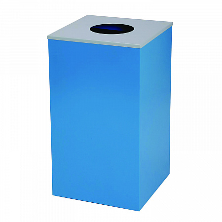 29 Gallon Trash/Recycling Cans, Steel, Blue Mixed Recycling Can w/Circle Lid, Green Compost and Black Trash Cans w/Sq Lids (4450BLKKIT33)