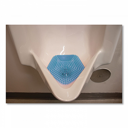 Anti-Splash Urinal Screen, Clean Cotton Scent, Blue, 0.11 oz, 10/Box (1004)