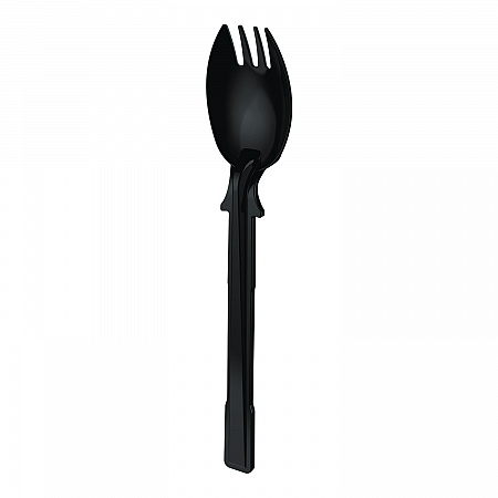 SmartStock Tri-Tower Dispensing System Cutlery, Mediumweight Spork, Plastic, Black, 40/Pack, 24 Packs/Carton (DUSSPR5)
