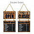 Business Hours Outdoor Sign, 9.75 x 22.5, Brown Face, Black/White Lettering, Chalkboard (EGPHD0310S)