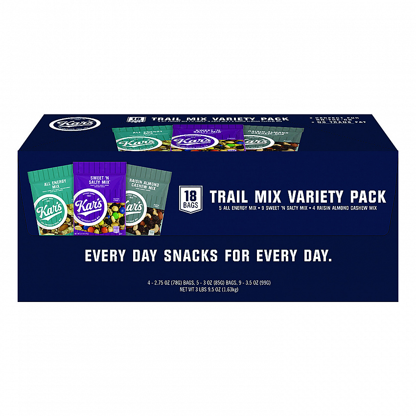 Trail Mix Variety Pack, Assorted Flavors, 18 Bags/Carton (KAR08825)