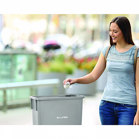 Slim 23 Gallon Indoor Trash Can, Plastic, Gray (477GRY)