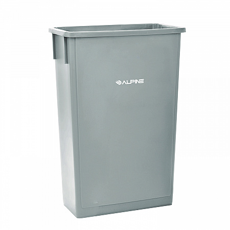 Slim 23 Gallon Indoor Trash Can, Plastic, Gray (477GRY)